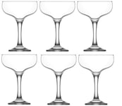 Martini Cocktail Glasses. Champagne Coupe Saucers (Set of 6). 200 ml.