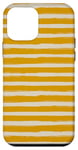 Coque pour iPhone 12 mini Jaune moutarde Beige rayé Girly Esthétique Preppy Stripes