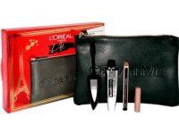 Atelier Kit Set L'Oreal Paris: Bambi Eye, Lash Defining, Mascara, Extra Black, 8.9 ml + Paradise, Kajal Eye Pencil, 1.2 g + Makeup Bag, Black