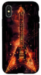 Coque pour iPhone X/XS Groupe de guitare électrique, conception nordique de flammes