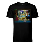 T-Shirt Homme Col Rond Simpson Bart Jesus Nativite Chretien Parodie