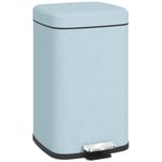 HOMCOM 20L Kitchen Pedal Bin, Metal Rubbish Bin with Soft-close Lid, Light Green