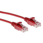 ACT Câble réseau CAT6 U/UTP LSZH LAN fin 3,8 mm Slimline, câble Ethernet flexible sans crochet avec fiche RJ45, pour une utilisation dans les centres de données, 0,5 m, rouge - DC9500