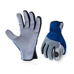 Vgo... General Utility SL7717 Gants de travail de sécurité avec paume en silicone, gants de mécanicien, écran tactile, lavables en machine (taille XL, bleu, SL7717)