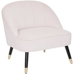 Fauteuil Naova velours blanc ivoire - Atmosphera créateur d'intérieur