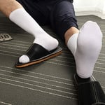 Quanyou Lot de 2 paires de chaussettes longues pour homme - Taille haute - Rayures verticales - Coton peigné - Coréen - Noir et blanc - Style urbain - Automne et hiver - Style universitaire - Blanc