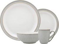 Denby - Elements Light Grey Dinner Set For 1 - 4 Piece Ceramic Tableware - Safe