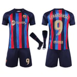 Barcelona Home Lewandowski tröja nr 9 fotbollströja set S