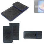 Protective cover for Samsung Galaxy A34 5G dark gray blue edge Filz Sleeve Bag P