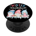 Walking In A Winter Wonderland Christmas Cute Gnome Matching PopSockets Adhesive PopGrip