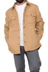 Marks & Spencer M&S Mens Borg Lined Shacket in Sand Canvas (archived) - Size X-Large