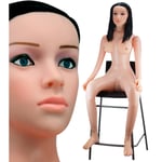 Vicky seated vibrating brunette blow up sex doll- inflatable woman