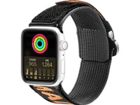 Dux Ducis Dux Ducis-Armband (Utomhusversion) Apple Watch Ultra, Se, 8, 7, 6, 5, 4, 3, 2, 1 (49, 45, 44, 42 Mm) Nylonarmband Svart Och Orange