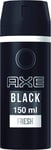 2 x Axe Deodorant - Black - 48 Hour Fresh - 2 x 150ml Cans