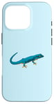 Coque pour iPhone 16 Pro Dessin - Gecko bleu électrique