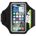 NEUTYPECHIC Brassard de Sport Universel avec Poche Écouteur Zippée, 6.8 Pouces Brassard Telephone Sport, Porte Telephone Course a Pied, Bande D'avertissement Fluorescente Brassard pour Jogging