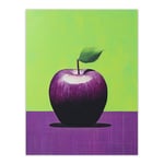 Purpapple on Green Surreal Vibrant Lime Purple Apple Kitchen Painting Unframed Wall Art Print Poster Home Decor Premium