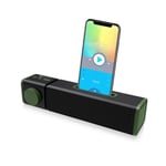 Audio d'ordinateur avec support de téléphone Haut-parleur Bluetooth sans fil Portable Mini Vard Subwoofer Rechargeable, Vert