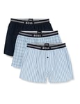 BOSS Men's 3P Woven Boxer Shorts, Open Blue465, M (Pack of 3)