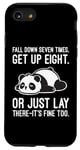 Coque pour iPhone SE (2020) / 7 / 8 Fall Down Seven Times, Get Up Eight - Humour amusant Lazy Panda