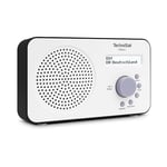 TechniSat VIOLA 2 - Radio DAB portable (DAB+, FM, Haut-parleurs, Prise casque, Ecran sur 2 lignes, Touche de commande, petit, 1 Watt RMS) blanc/noir