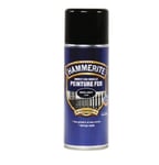 PEINTURE BOMBE AEROSOL HAMMERITE SPECIAL FER DIRECT ROUILLE NOIR BRILLANT 400 M