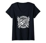 Womens Feathered Indians Guitar Heart - Country Music Love V-Neck T-Shirt