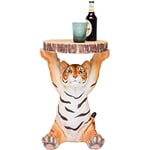 Kare Design side table Animal Tiger, brown/orange, round, bedside table, diameter 35cm