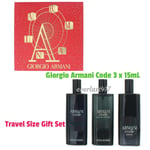 Giorgio Armani Code 3 x 15ml Men's Fragrance EDT and EDP Travel Size Gift Set