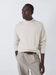 John Lewis Cashmere Mock Neck Jumper, Ecru