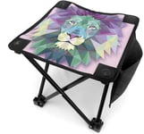 liang4268 Tabouret de Camping Lion Abstract Folding Camping Stool Lightweight Chairs Portable Seat for Adults Fishing Hiking Gardening and Beach with Carry Bag