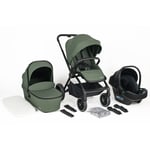 babyGO barnvagn 3in1 green green/black ram