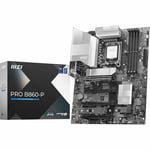 MSI Pro B860-P Carte mère, ATX - pour processeurs Intel Core Ultra (série 2), LGA 1851 - DRPS 12 Phases, Mémoire DDR5 (8600+MT/s OC), PCIe 5.0 x16 & 4.0 x16, M.2 Gen5, 5G LAN