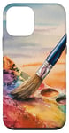 Coque pour iPhone 12 mini Palette de peintures à l'aquarelle et pinceaux artistes peintres