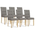 Idmarket - Lot de 6 chaises polga capitonnées grises pour salle à manger