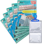 1ABOVE 5PK Hanging Wardrobe Dehumidifier, Condensation Remover, Moisture Absorber, Dehumidifiers for Damp, Mould, Moisture in Wardrobe, Bedroom, Caravan, Bathroom, Basement - 210 g