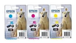 Genuine Epson 26XL Tripple Pack Ink Cartridge XP-615 XP-620 XP-625 XP-700 XP-710