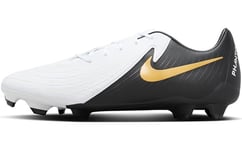 Nike Phantom Gx II Academy Fg/Mg Football Shoe White/Black/MTLC Gold Coin 7