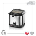 Swan Deep Fat Fryer 1.5L Stainless Steel SD6060N Compact Adjustable Thermostat