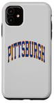 Coque pour iPhone 11 T-shirt rétro Pittsburgh Throwback classique Pittsburgh bleu doré