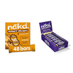 Nakd Peanut Delight 35g Bar - Multipack Case of 48 Bars & Blueberry Muffin Natural Fruit & Nut Bars - Vegan - Gluten Free - Healthy Snack, 35 g (Pack of 18)