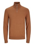 Jack & J S Jjeemil Knit Half Zip Noos Brun