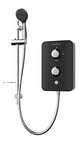 Gainsborough Slim Duo 9.5kW Electric Shower Piano Black 3 Spray Mode Head Adjustable Handset with Hose Rub Clean Nozzles Bathroom IPX4