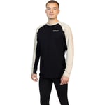 liiteGuard Merino Hybrid Baselayer Løbetrøje Herre - Beige/Svart - str. 2XL