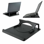 Adjustable Laptop Table Stand Desk Tray Cooling Holder Swivel Base 360° Rotation