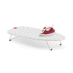 Avilia Planche à Repasser Pliable de Table, Filet métallique Respirant, réglable, Peu encombrant, 31,5 x 73,5 cm, métal Blanc