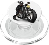 Doberman Dog Biker sur une moto Chopper classique PopSockets PopGrip pour MagSafe