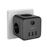 TESSAN Cube-Prolongateur de prise électrique multi-robinet,prises secteur,ports USB,Europe,Corée,adaptateur de prise en T PowerCube pour la maison - Type Black 3 USB