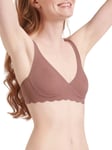 Sloggi Womens ZERO Microfibre 2.0 Soft Bra - Brown Polyamide - Size Medium