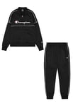 Champion Men's Legacy Script Shop (220292) -Special Polywarpknit Semi-Dull High-Neck Rib-Cuff Tracksuit, Black, L